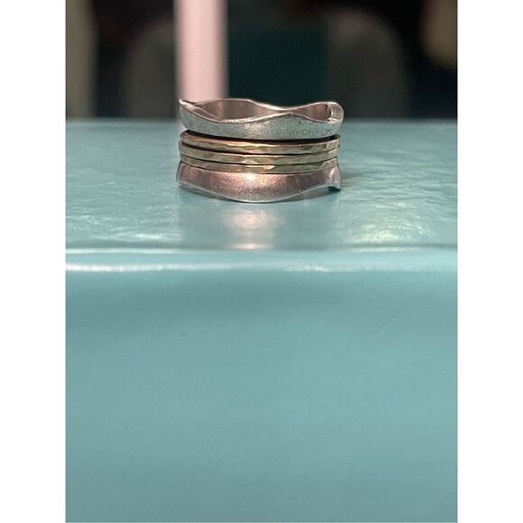 Spinner Ring Sterling Silver & Gold - Picture 2 of 5